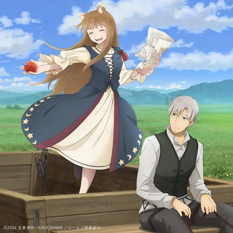 Karakter utama Holo, serigala yang cerdas Gambar Holo, serigala bijak dari Ookami to Koushinryou