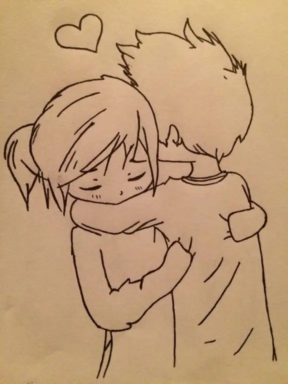 Sketsa Pasangan Anime Gambar sketsa anime pensil pasangan