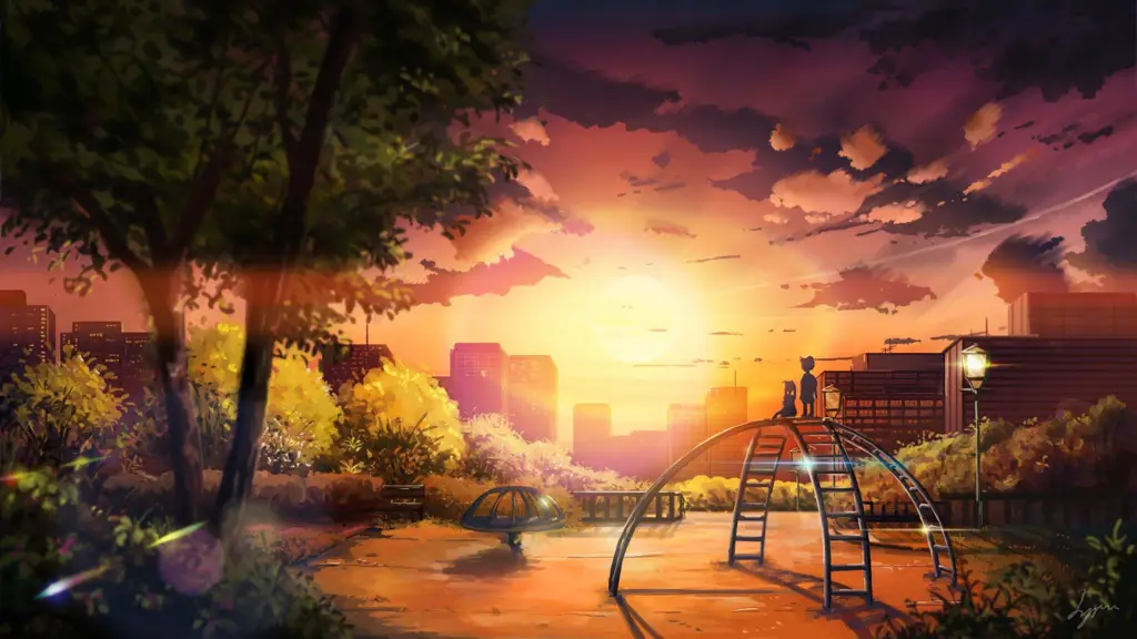 Menambahkan latar belakang pada gambar anime Latar belakang pemandangan anime
