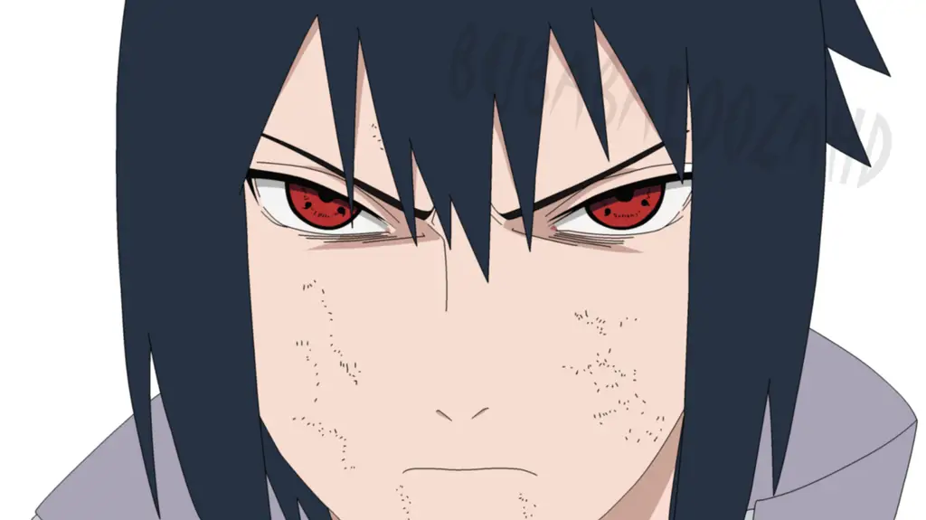 Sasuke Marah dengan Sketsa Pensil Gambar sketsa Sasuke Uchiha yang marah dengan pensil