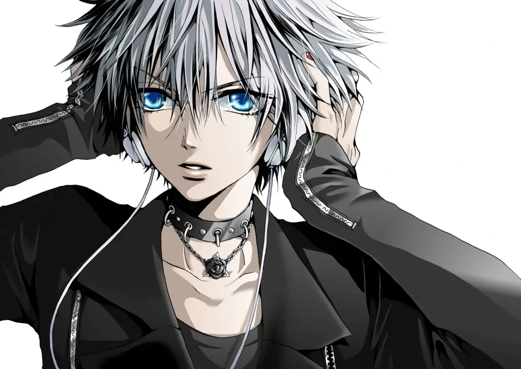 Karakter Anime Misterius Gambar anime laki-laki ganteng bermata biru dan berambut putih