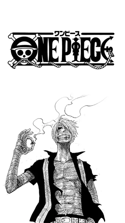 Panel-panel manga One Piece yang dikonversi ke hitam putih Panel manga One Piece hitam putih