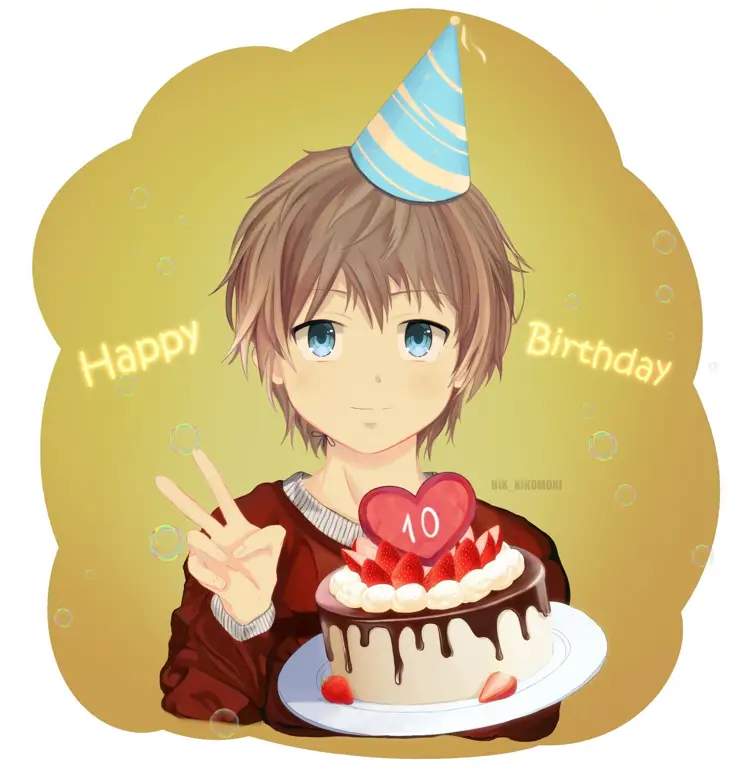 Ilustrasi Ucapan Ulang Tahun Anime Ilustrasi ucapan selamat ulang tahun bertema anime