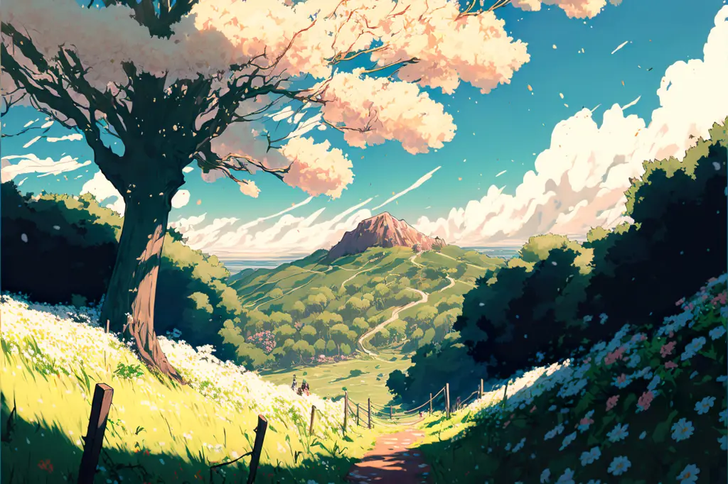 Pemandangan Anime yang Memukau Gambar pemandangan anime art