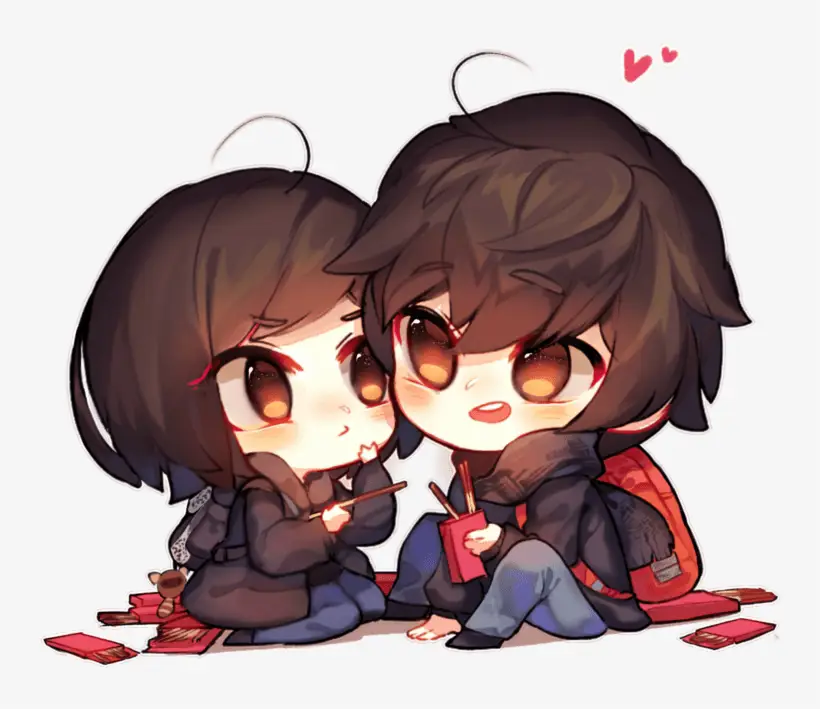 Kegemasan pasangan chibi Gambar anime pasangan chibi yang lucu