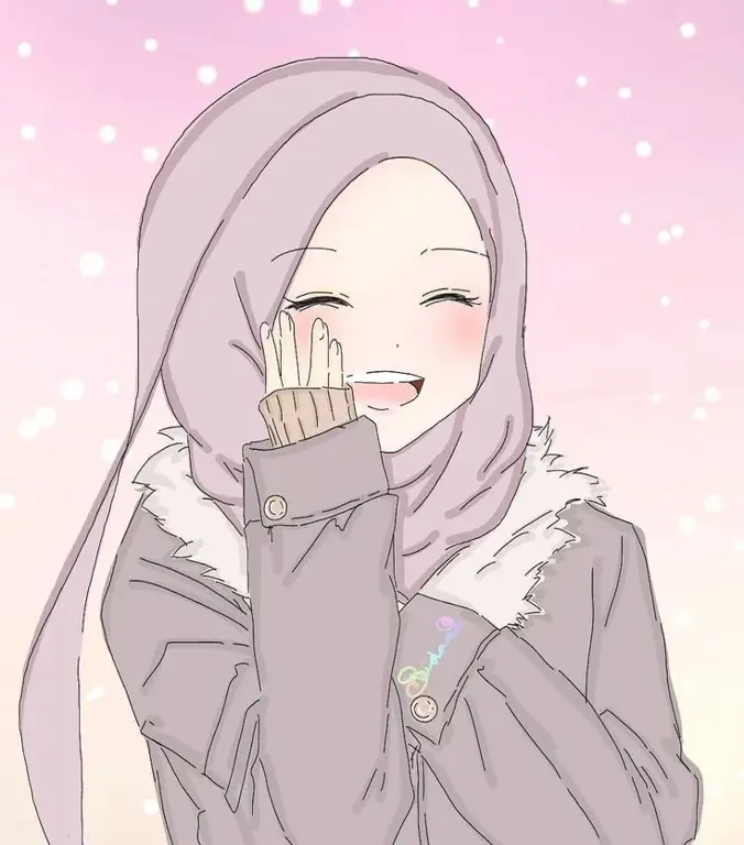 Keindahan Anime Berhijab dengan Sentuhan Bunga Gambar anime wanita berhijab dengan bunga-bunga
