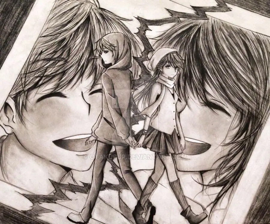 Putus Cinta dalam Dunia Anime Gambar pasangan anime yang sedang putus dan sedih