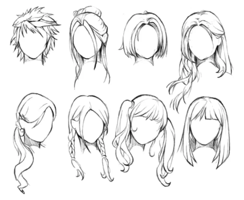 Cara menggambar rambut anime dengan detail Detail menggambar rambut anime perempuan