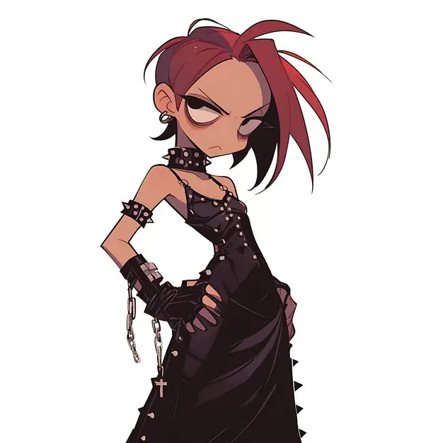 Gaya Modern dan Edgy Gambar anime gadis imut dengan gaya edgy