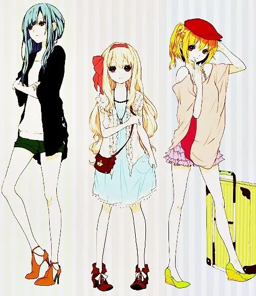 Inspirasi Gaya Fashion Anime Berbagai gambar anime gadis imut dengan gaya fashion berbeda