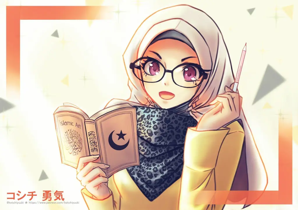 Gaya Hijab Anime Kekinian Gambar anime gadis berhijab dengan gaya fashion yang modis dan kekinian