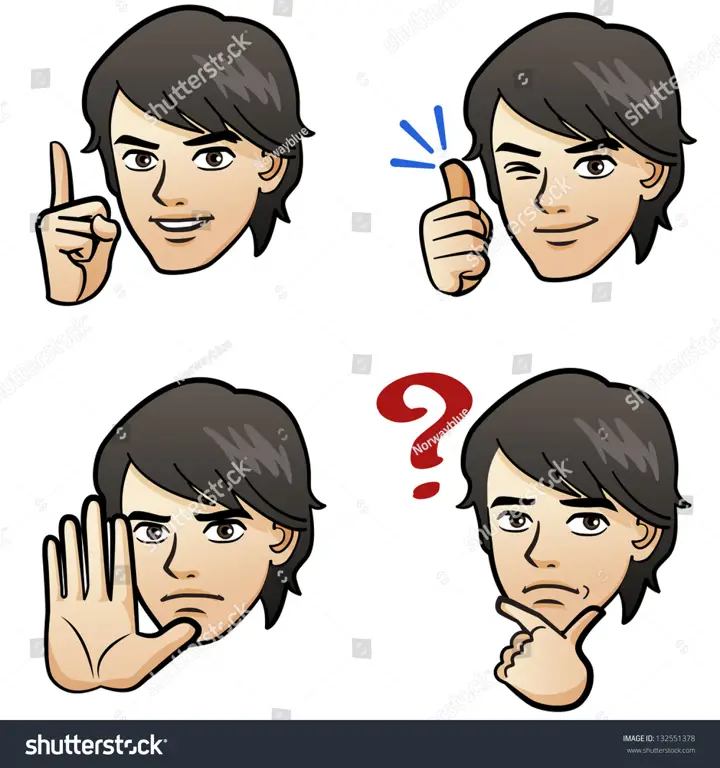 Ekspresi non-verbal melalui gambar anime tangan Gambar anime tangan yang mengekspresikan berbagai emosi