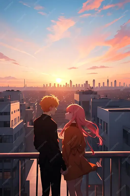 Gambar Anime Berkualitas Tinggi Gambar anime bertiga romantis dengan kualitas gambar tinggi dan detail yang memukau