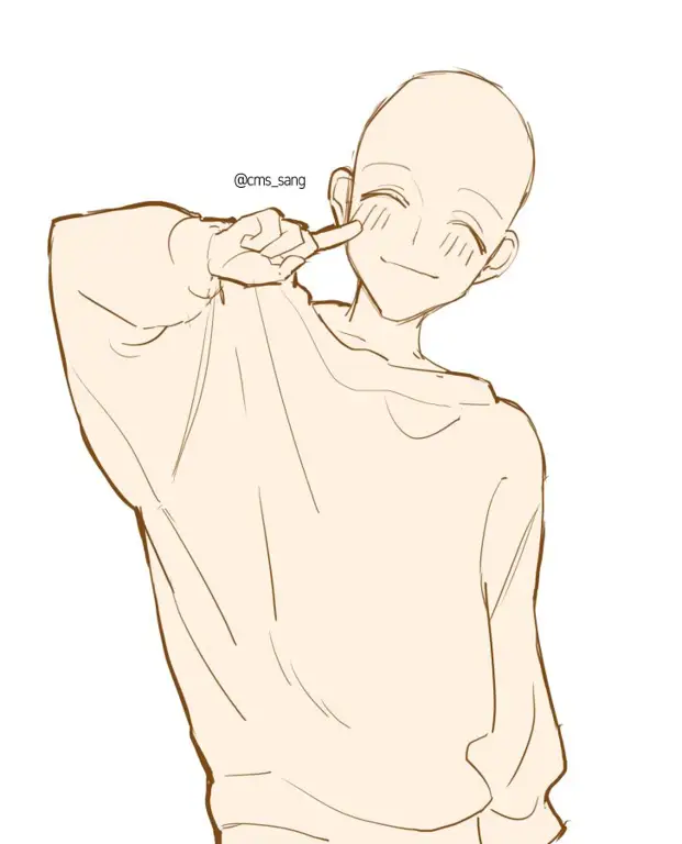 Referensi Pose Referensi pose anime sederhana