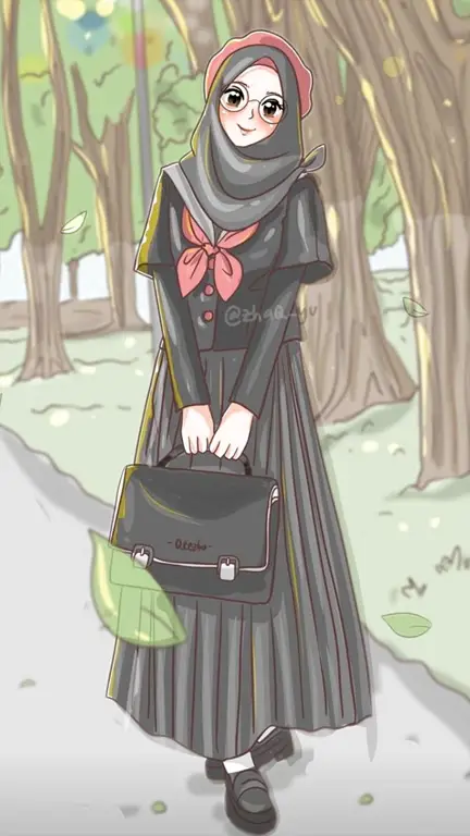 Wallpaper Handphone Anime Hijab Gambar anime berhijab untuk wallpaper handphone